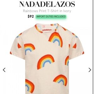 NADADELAZOS Rainbows Print short sleeve kids T-Shirt in Ivory 4 years tee